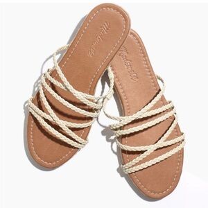 BRAND NEW NEVER BEEN WORN Madewell White and Tan Sandals with Braided Straps